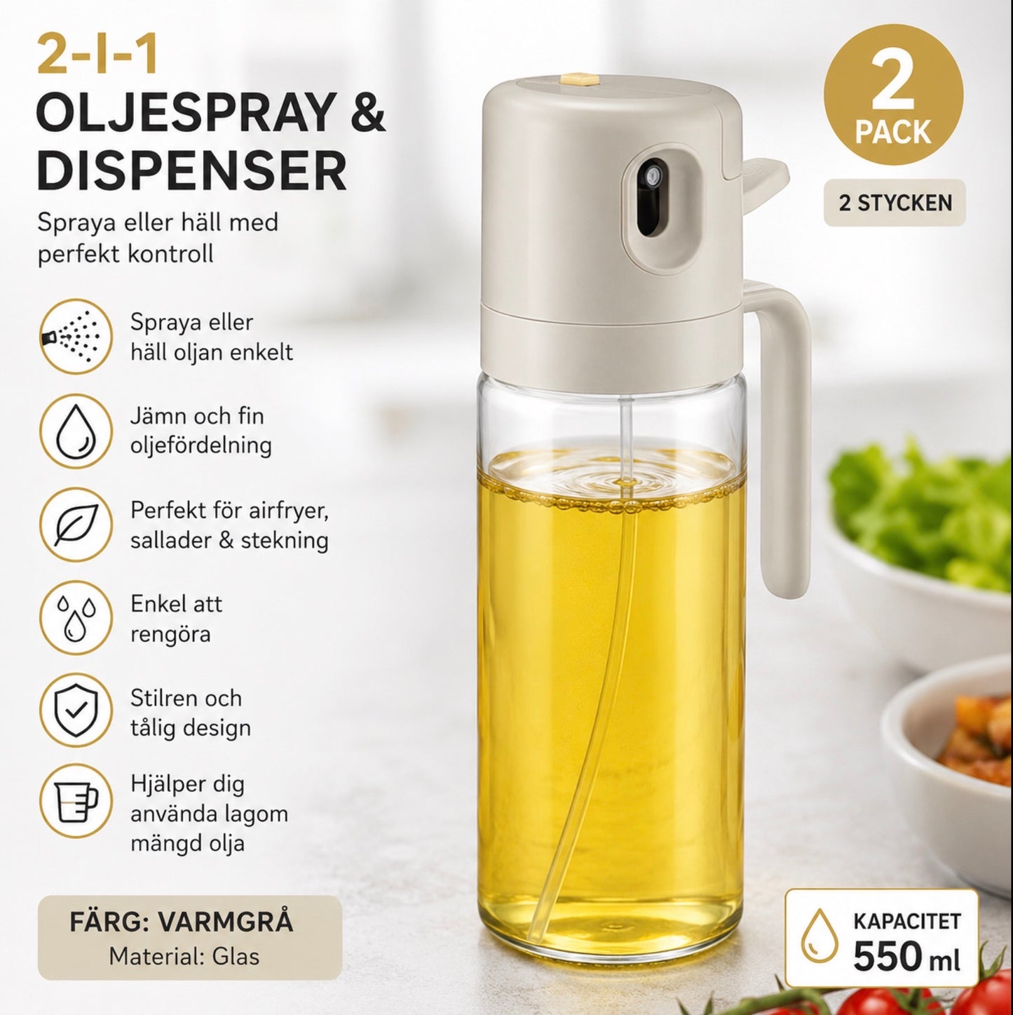 Oljespray för airfryer & stekning