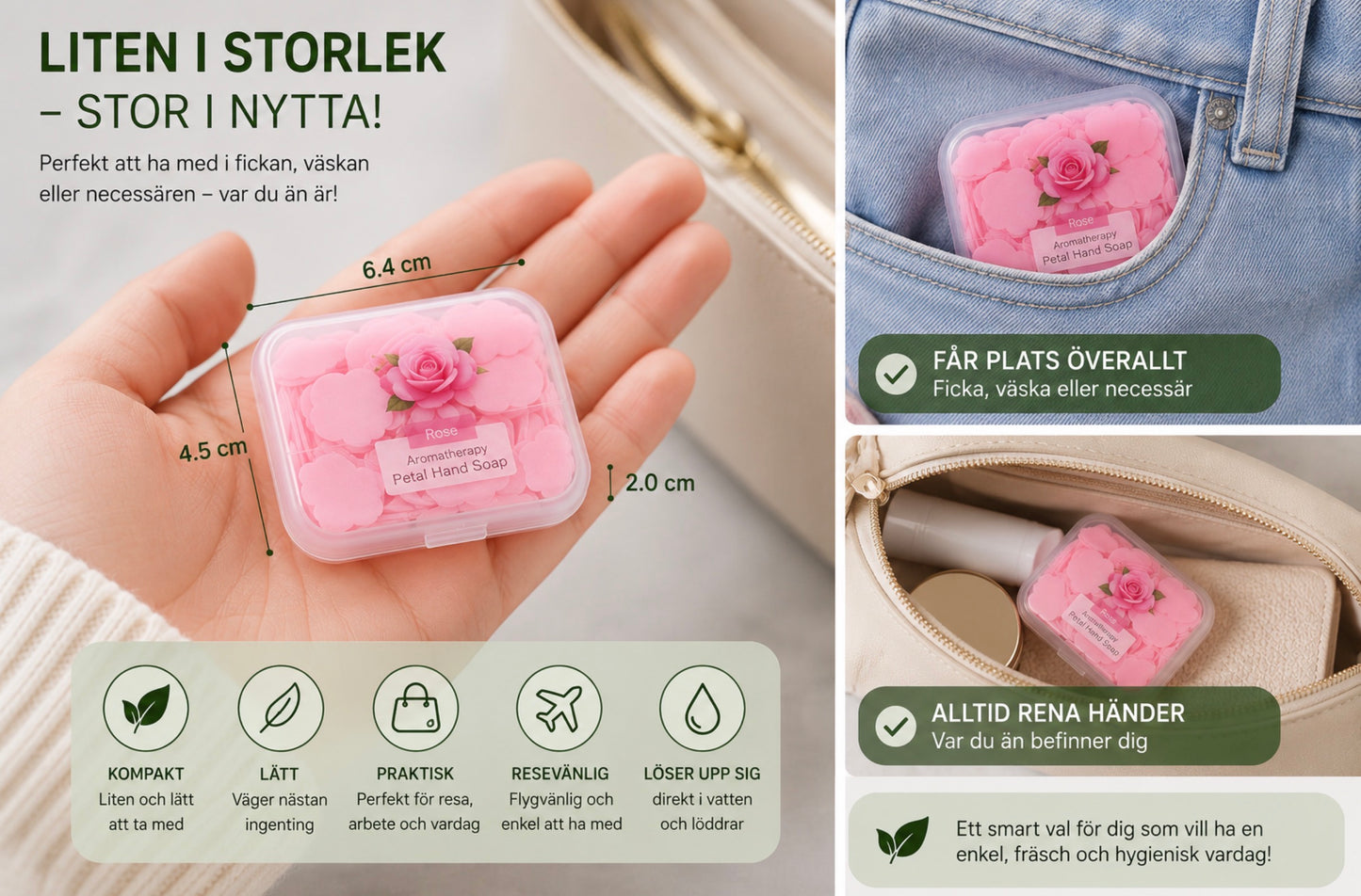 Bärbar Handtvål för Resa & Vardag