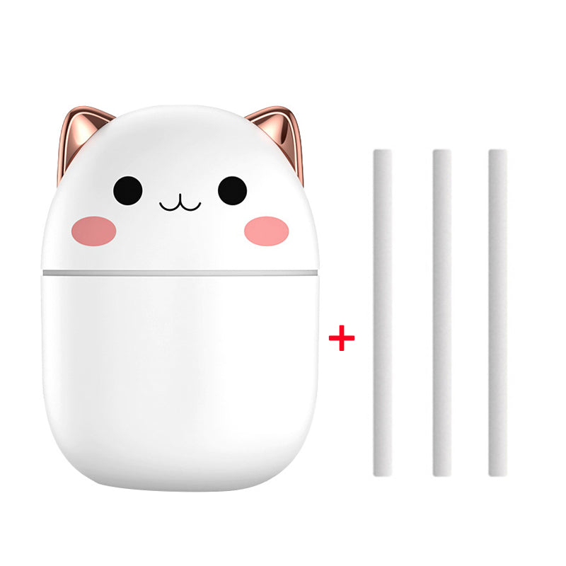 Söt katt luftfuktare med LED - ultratyst perfekt för hem & bil