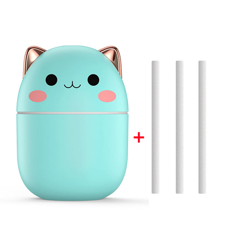Söt katt luftfuktare med LED - ultratyst perfekt för hem & bil