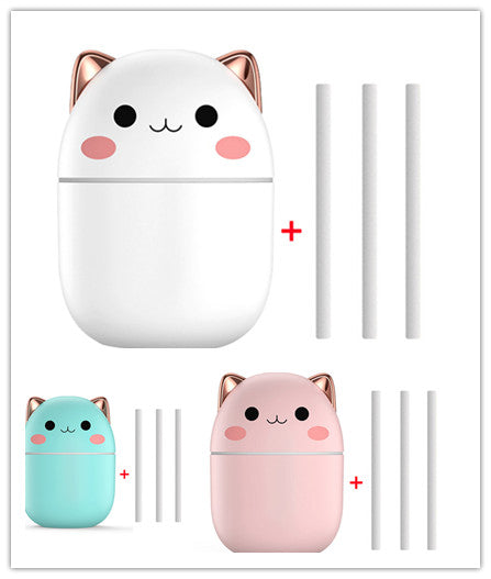 Söt katt luftfuktare med LED - ultratyst perfekt för hem & bil