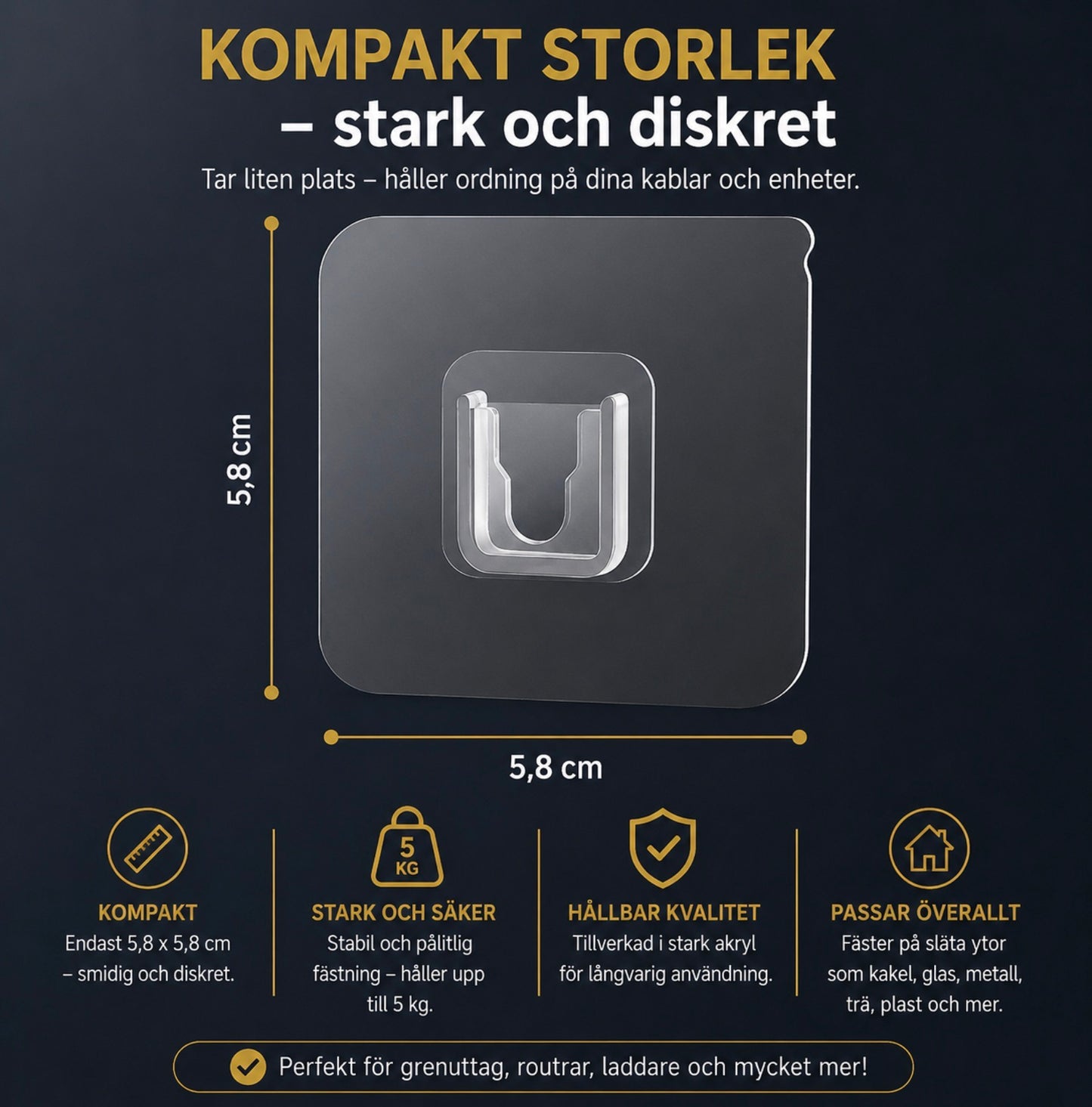 Självhäftande Väggfästen 5/10-pack