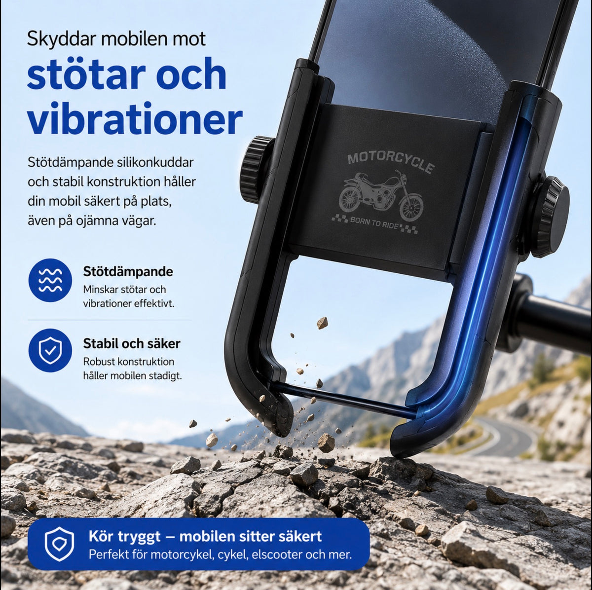 🚴 Universell Mobilhållare för Cykel & Motorcykel – 360° Rotation