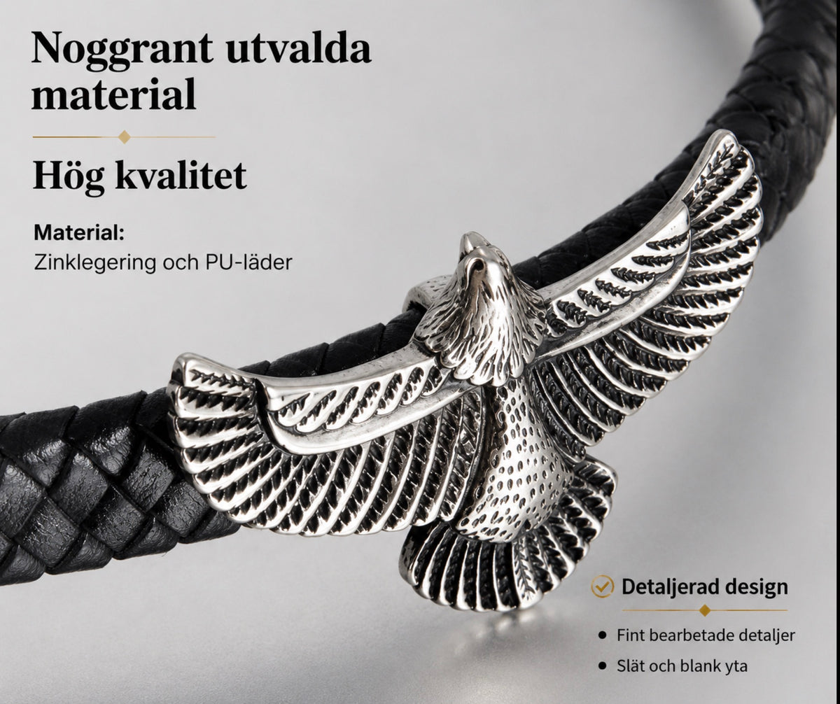 Herrarmband med örn och magnetlås